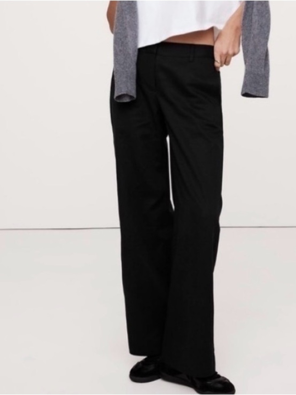SALE! Banana Republic Black The Everyday Wide Leg Pant - Large Tall